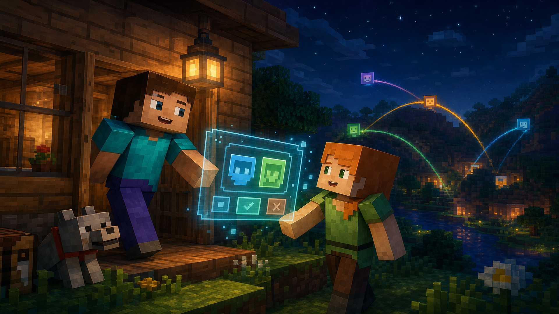Приглашение друзей в мир Minecraft через peer-to-peer
