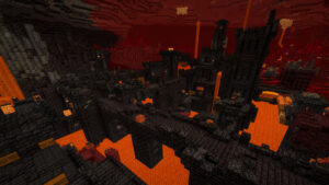 Бастион из чернокамня в Незере Minecraft