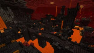 Бастион из чернокамня в Незере Minecraft
