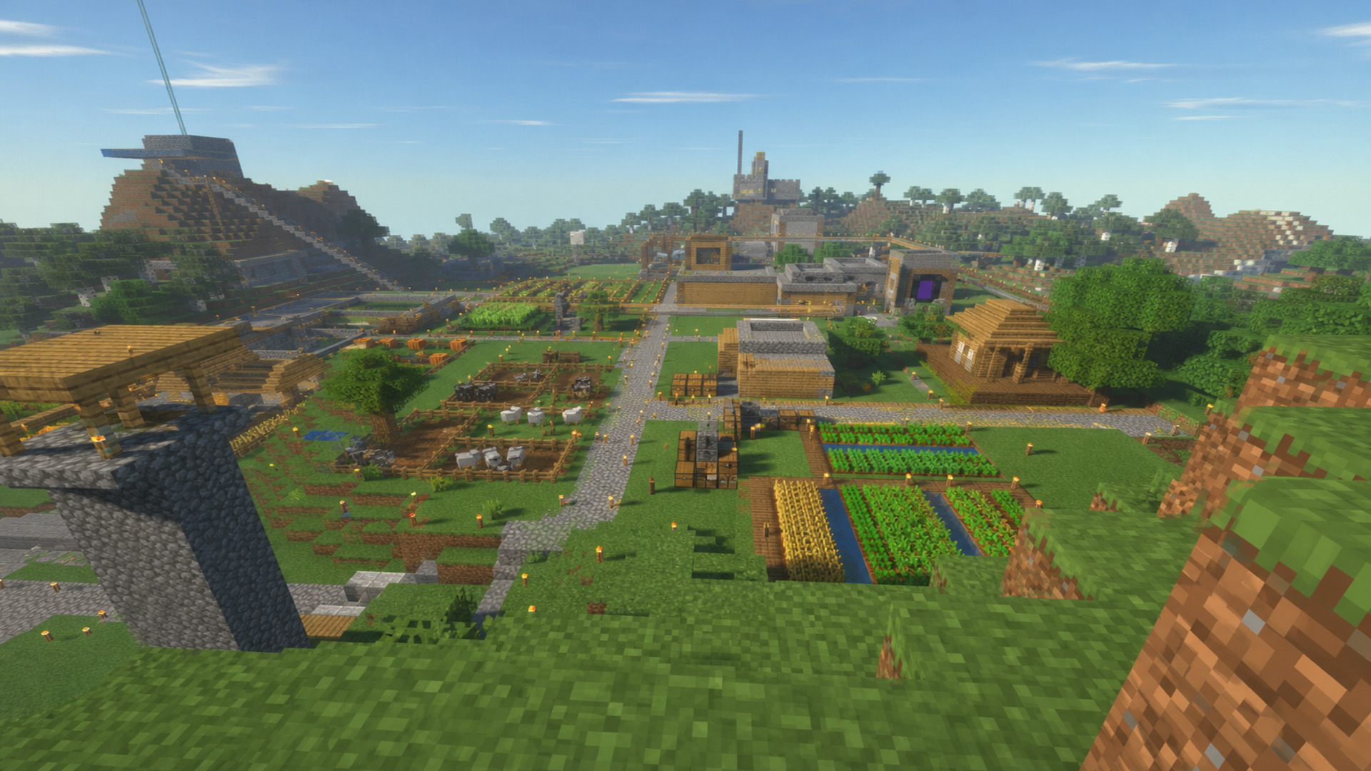 Мир мультиплеерного сервера Minecraft — база игроков и постройки