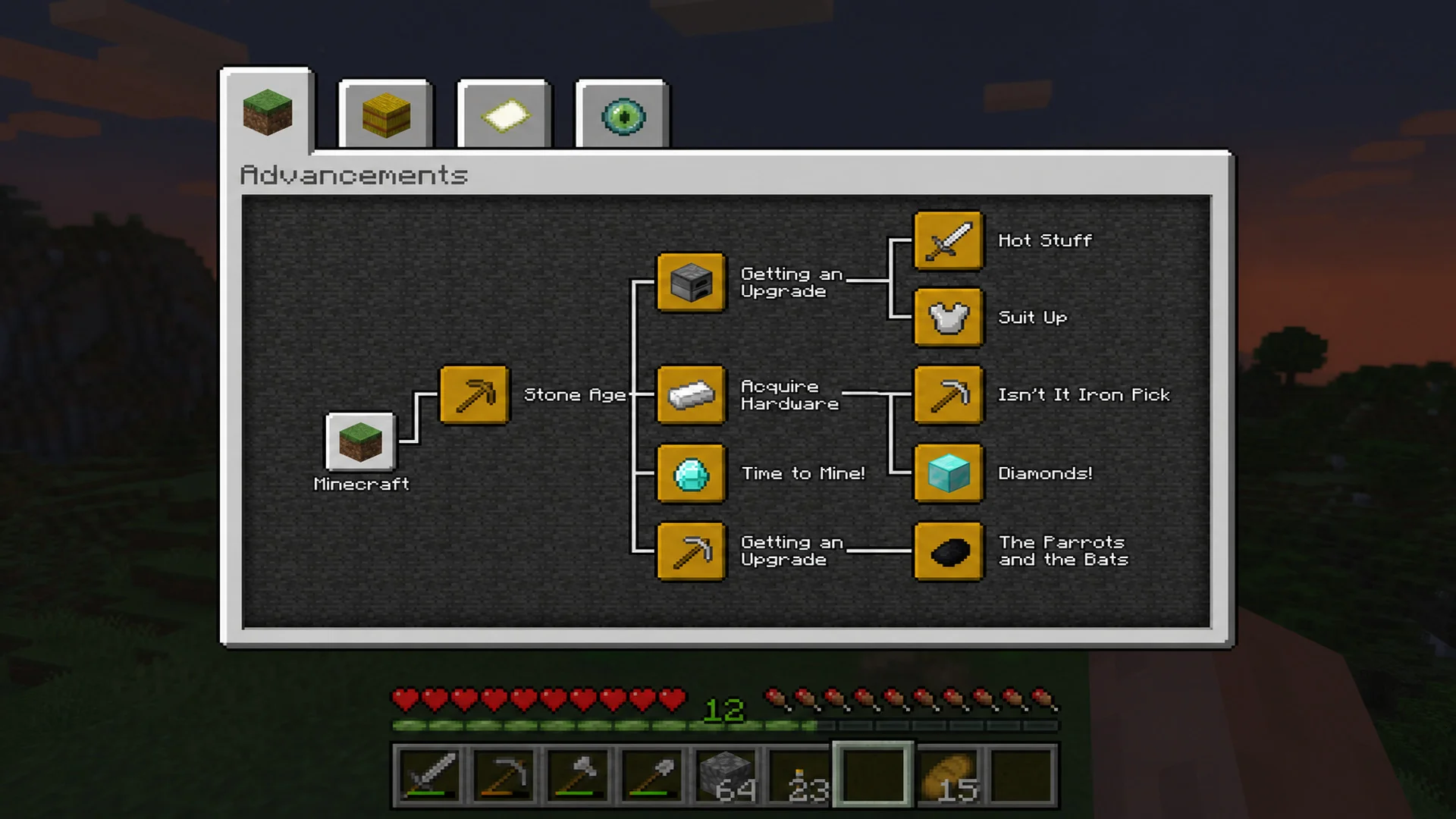 Достижения и advancements в Minecraft Java Edition