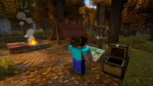 Заброшенный лагерь и карта исследователя в Minecraft Preview 26.50.24