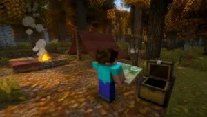 Заброшенный лагерь и карта исследователя в Minecraft Preview 26.50.24