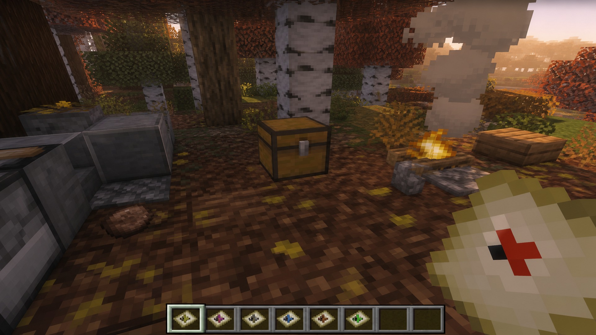 Карта исследователя у сундука заброшенного лагеря в Minecraft Preview 26.50.24
