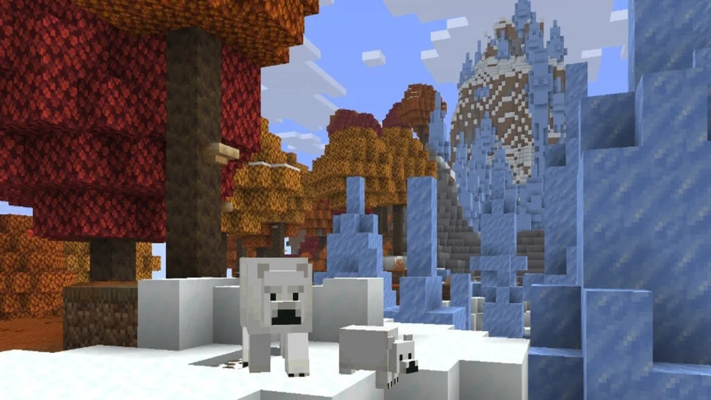 Minecraft 26.3 Snapshot 10 — панорама Dappled Forest на главном меню