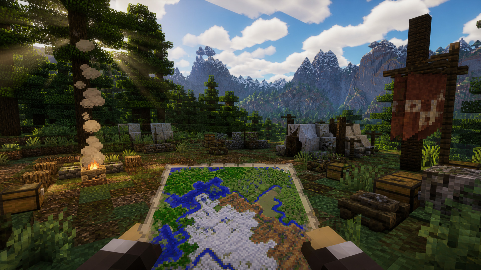 Explorer Maps и заброшенный лагерь в Minecraft Java